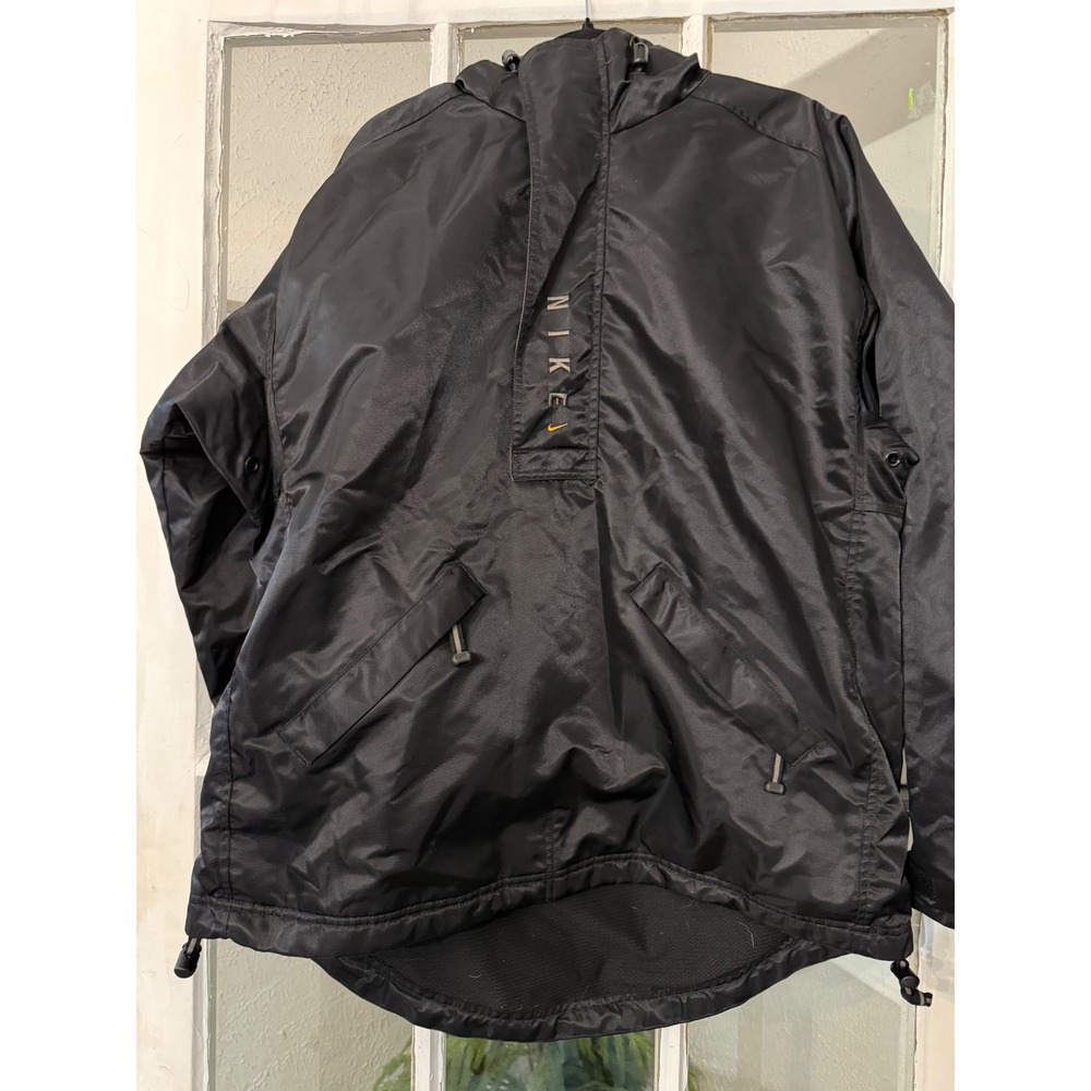 Vintage Nike Anorak Hooded Jacket Mens Medium Black 90s Windbreaker F8 ZKG